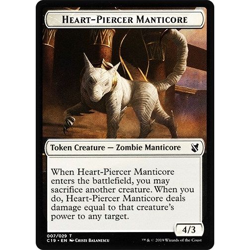 Image for Heart-Piercer Manticore // Dragon Double-Sided Token (7 // 12) (C19) - Magic: The Gathering
