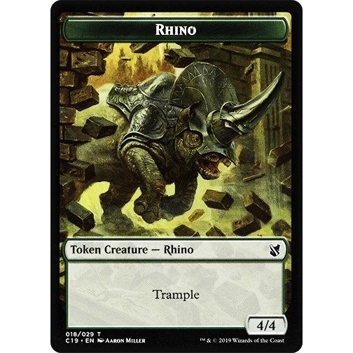Image for Rhino // Egg Double-sided Token (18 // 16) (C19) - Magic: The Gathering