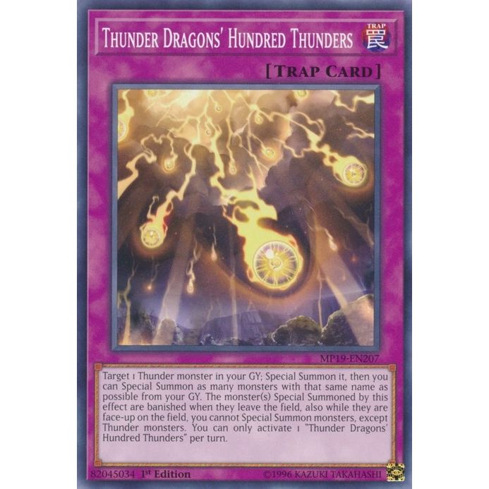 Image for Thunder Dragons' Hundred Thunders (MP19-EN207) (MP19) - YuGiOh