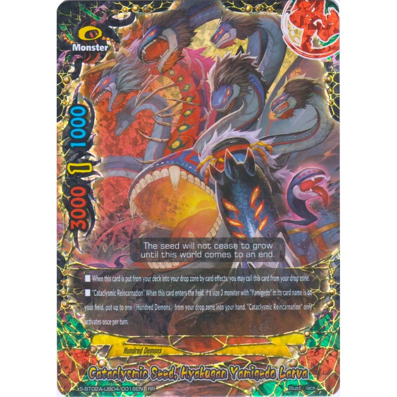 Image for Cataclysmic Seed, Hyakugan Yamigedo Larva (S-BT02A-UB04/0018EN) (S-BT02A) - Future Card BuddyFight