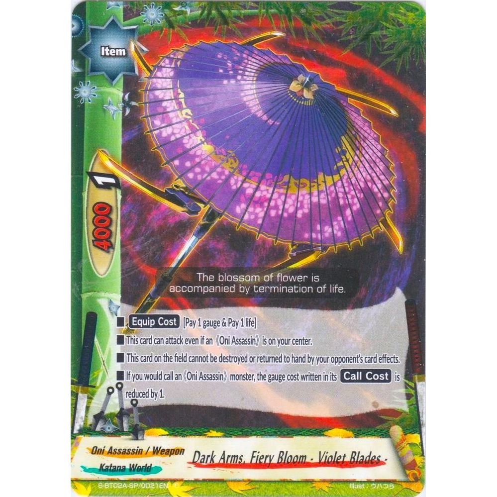 Image for Dark Arms, Fiery Bloom - Violet Blades (S-BT02A-SP/0021EN) (S-BT02A) - Future Card BuddyFight