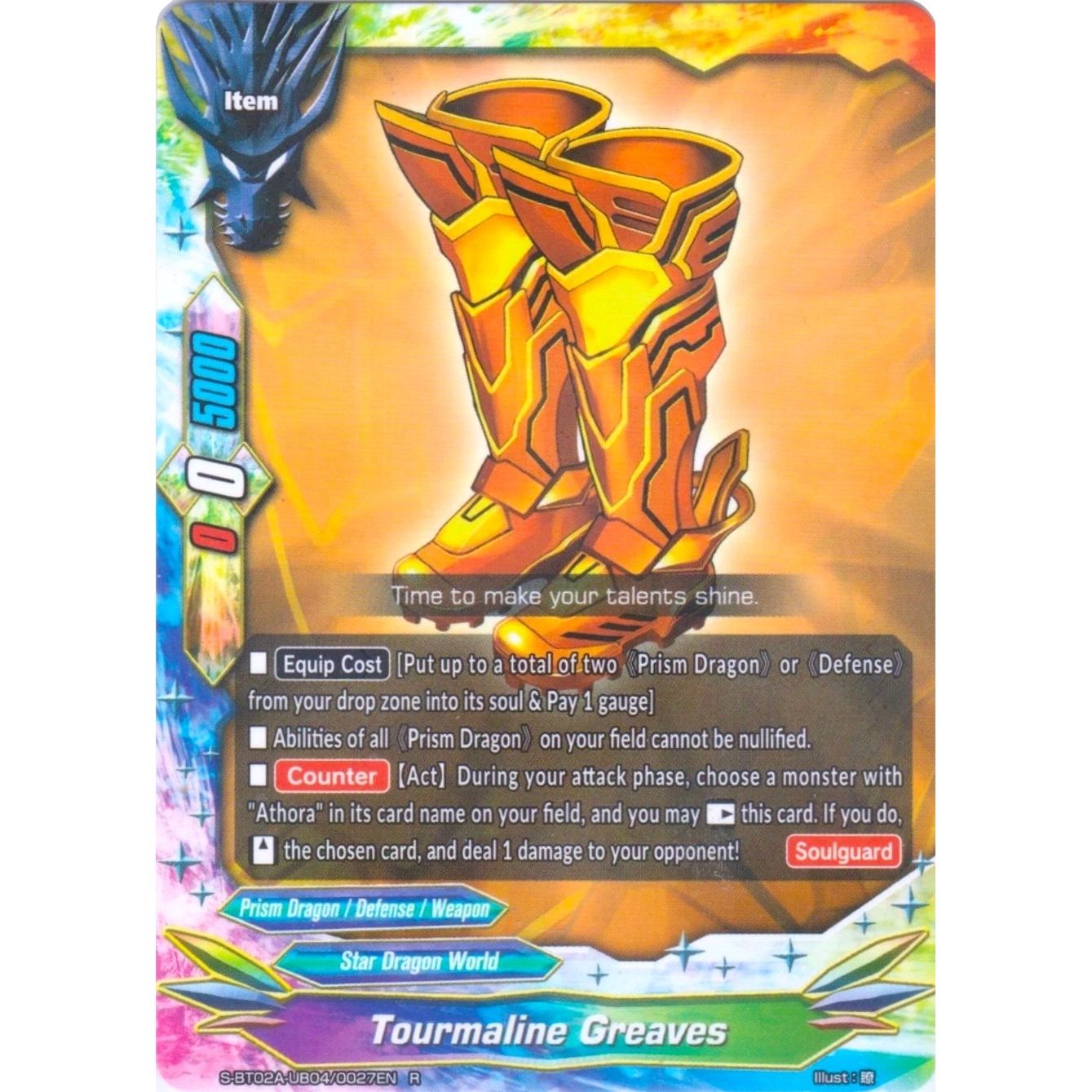 Image for Tourmaline Greaves (S-BT02A-UB04/0027EN) (S-BT02A) - Future Card BuddyFight