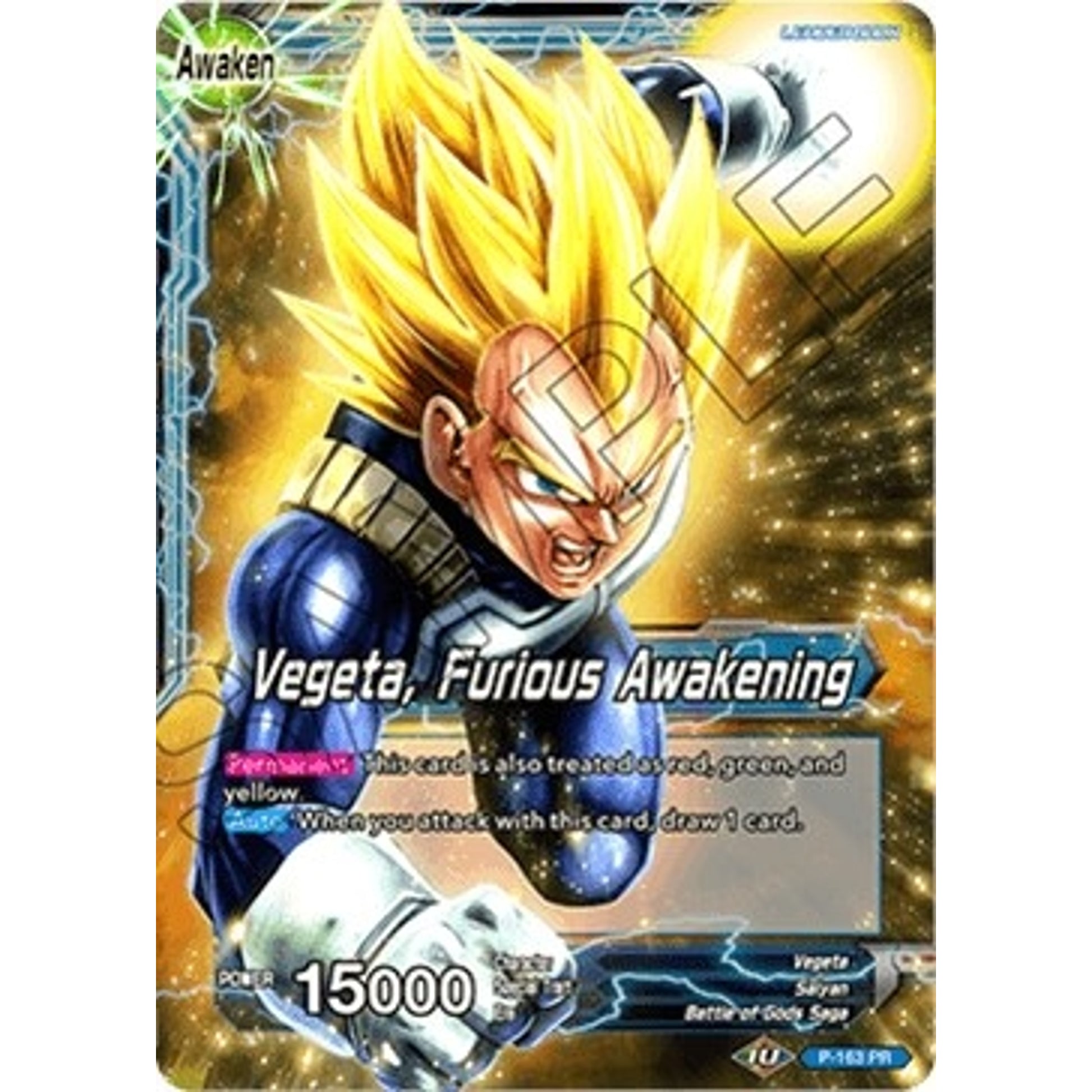 Image for Vegeta // Vegeta, Furious Awakening (Draft Box 04 Tournament) (P-163) (PR) - Dragon Ball Super: Masters