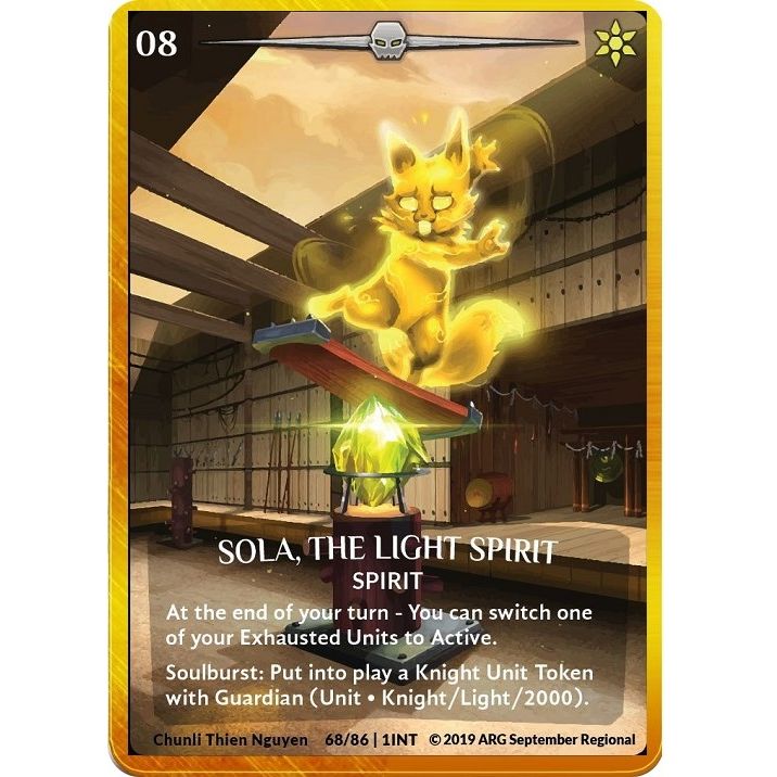 Image for Sola, the Light Spirit (Gold Metal) (ARG September 2019 Regional) (68/86 | 1INT) (PR) - Argent Saga TCG