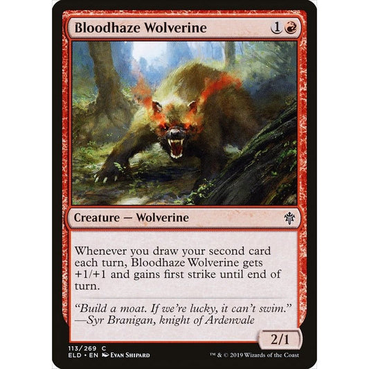 Image for Bloodhaze Wolverine (113) (ELD) - Magic: The Gathering