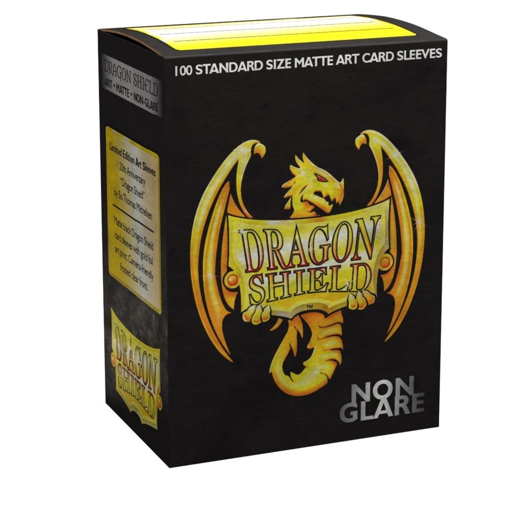 Image for Dragon Shield 20th Anniversary Non-Glare Art Matte Textured Black Sleeves (100-Pack) - Card Sleeves