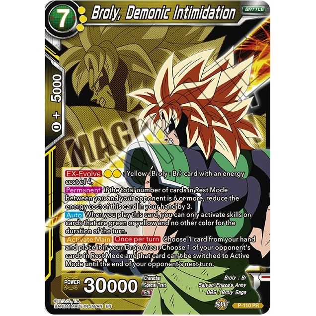 Image for Broly, Demonic Intimidation (P-110) (DBS-BE08) - Dragon Ball Super: Masters