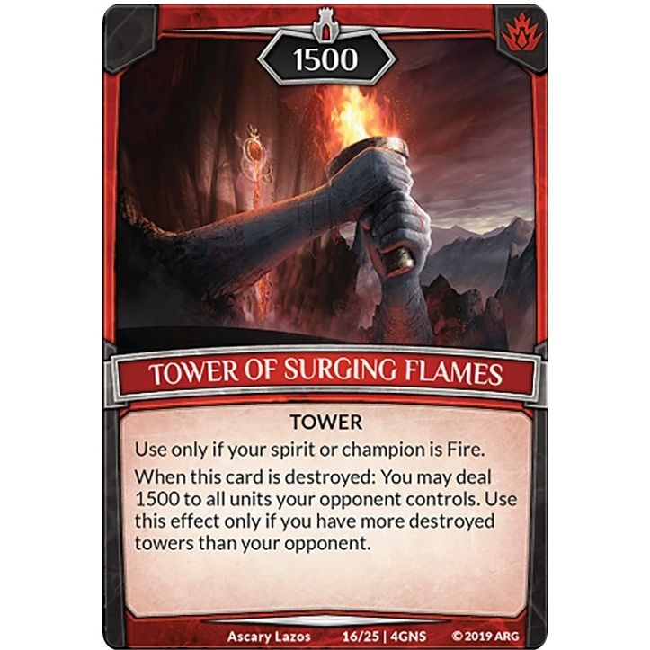 Image for Tower of Surging Flames (16/25 | 4GNS) (GENE) - Argent Saga TCG