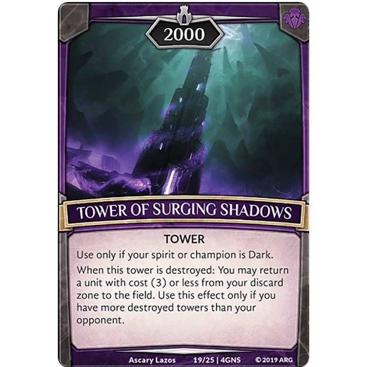 Image for Tower of Surging Shadows (19/25 | 4GNS) (GENE) - Argent Saga TCG