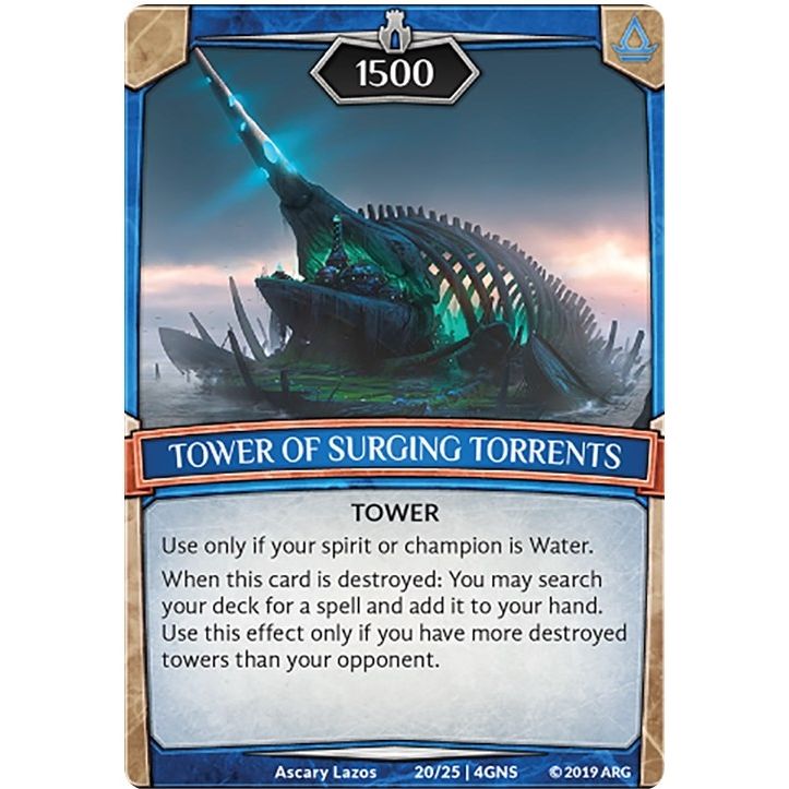 Image for Tower of Surging Torrents (20/25 | 4GNS) (GENE) - Argent Saga TCG