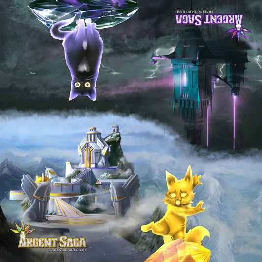 Image for Argent Saga TCG Cloth 2-Player Playmat - Light and Dark - Playmats