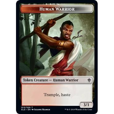 Image for Human Warrior // Food (016) Double-Sided Token (13 // 16) (ELD) - Magic: The Gathering