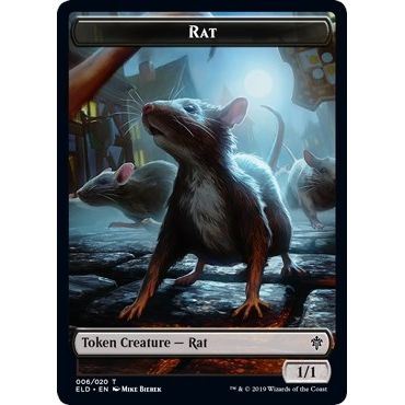 Image for Rat // Food (017) Double-Sided Token (6 // 17) (ELD) - Magic: The Gathering