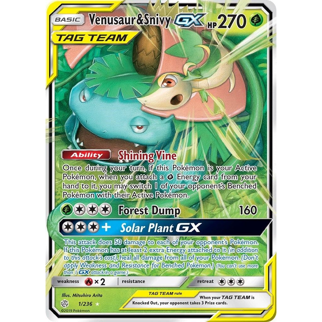 Image for Venusaur & Snivy GX (1/236) (SM12) - Pokemon