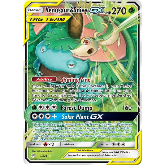 Image for Venusaur & Snivy GX (1/236) (SM12) - Pokemon