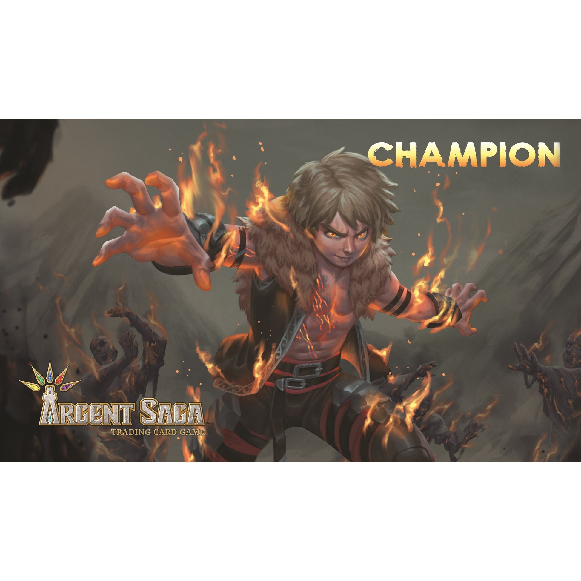 Image for Argent Saga TCG Rubber Event Playmat - Release Events Champion Gen Con 2019 and Local Game Stores - Playmats