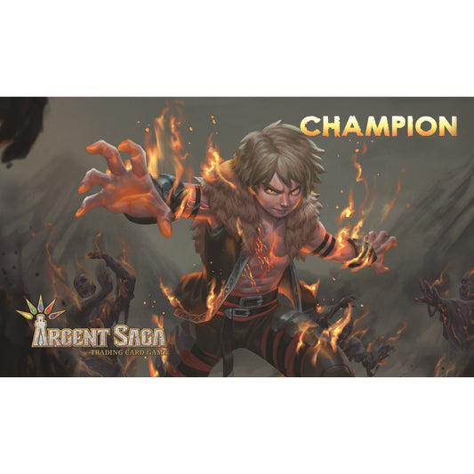 Image for Argent Saga TCG Rubber Event Playmat - Release Events Champion Gen Con 2019 and Local Game Stores - Playmats