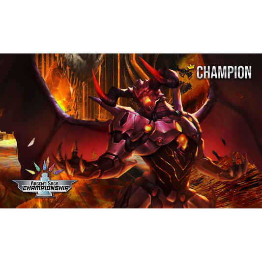 Image for Argent Saga TCG Rubber Event Playmat - Dragonholt, the Fire Champion (September 2019) - Playmats