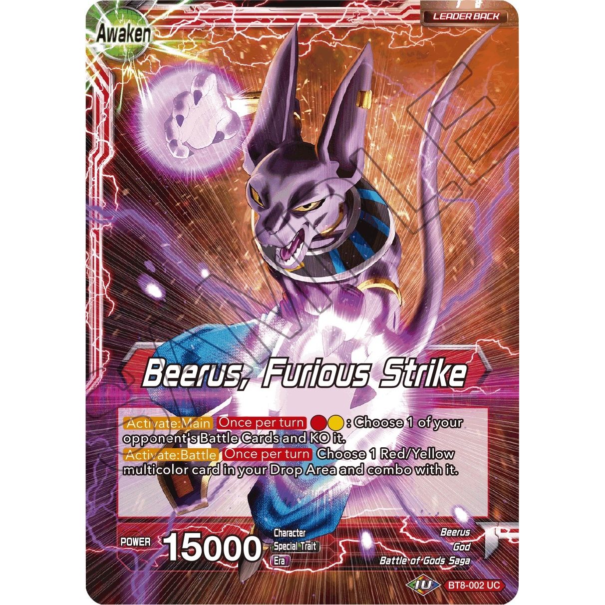 Image for Beerus // Beerus, Furious Strike (BT8-002) (DBS-B08) - Dragon Ball Super: Masters