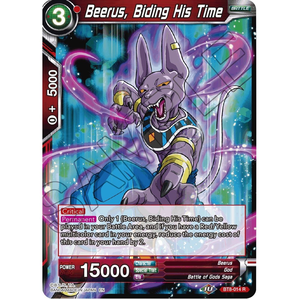 Image for Beerus, Biding His Time (BT8-014) (DBS-B08) - Dragon Ball Super: Masters