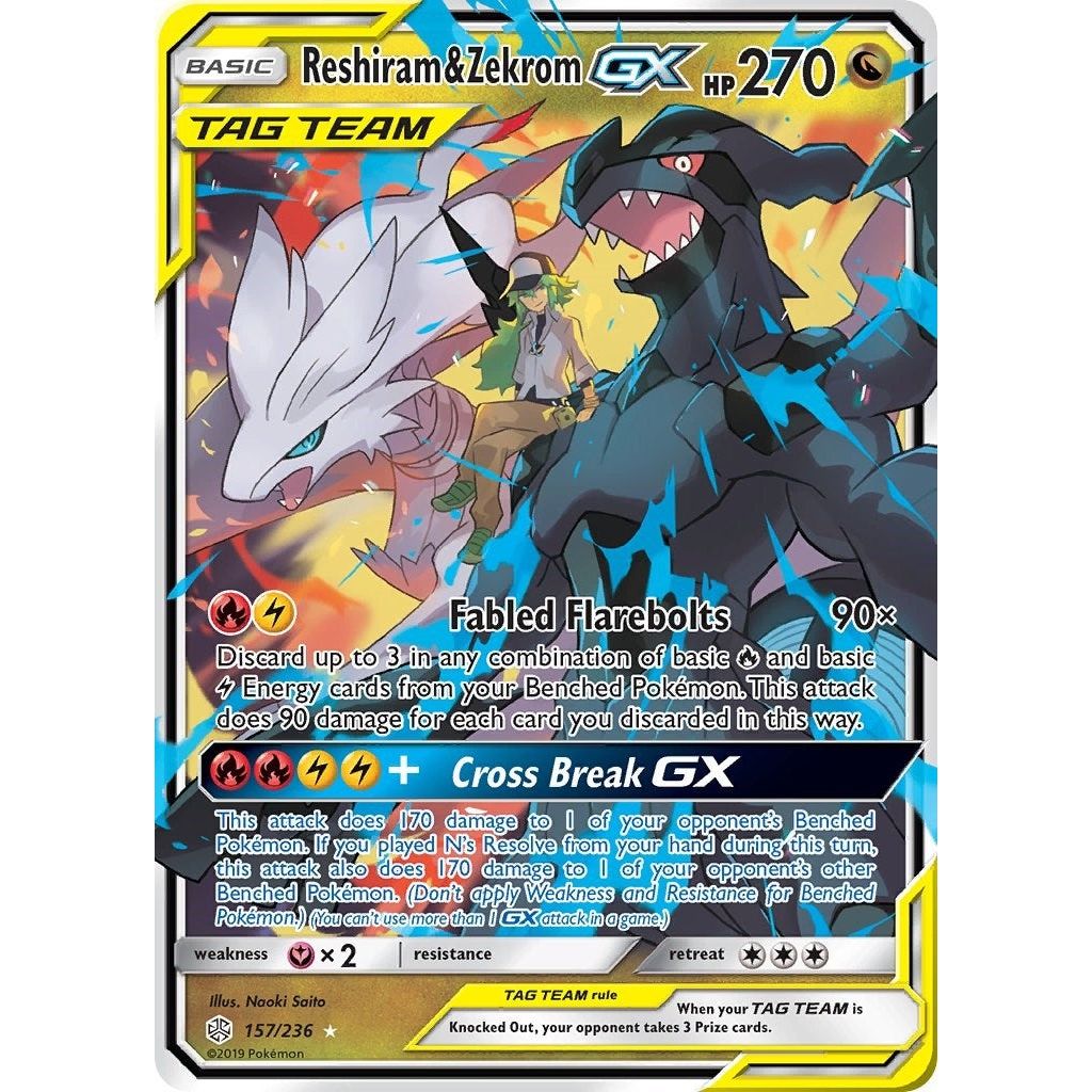 Image for Reshiram & Zekrom GX (157/236) (SM12) - Pokemon