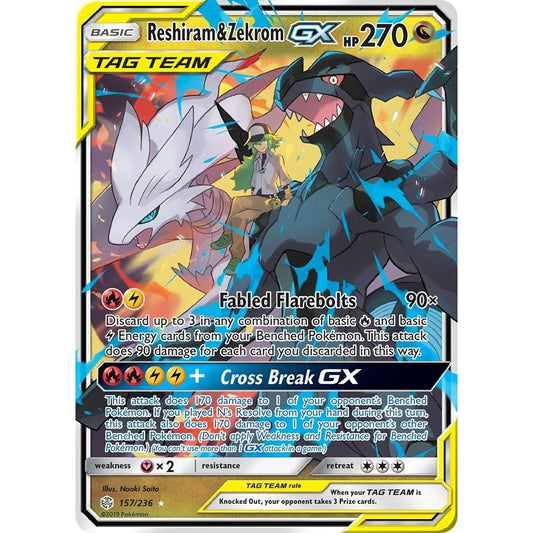 Image for Reshiram & Zekrom GX (157/236) (SM12) - Pokemon