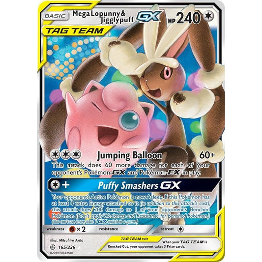 Image for Mega Lopunny & Jigglypuff GX (165/236) (SM12) - Pokemon