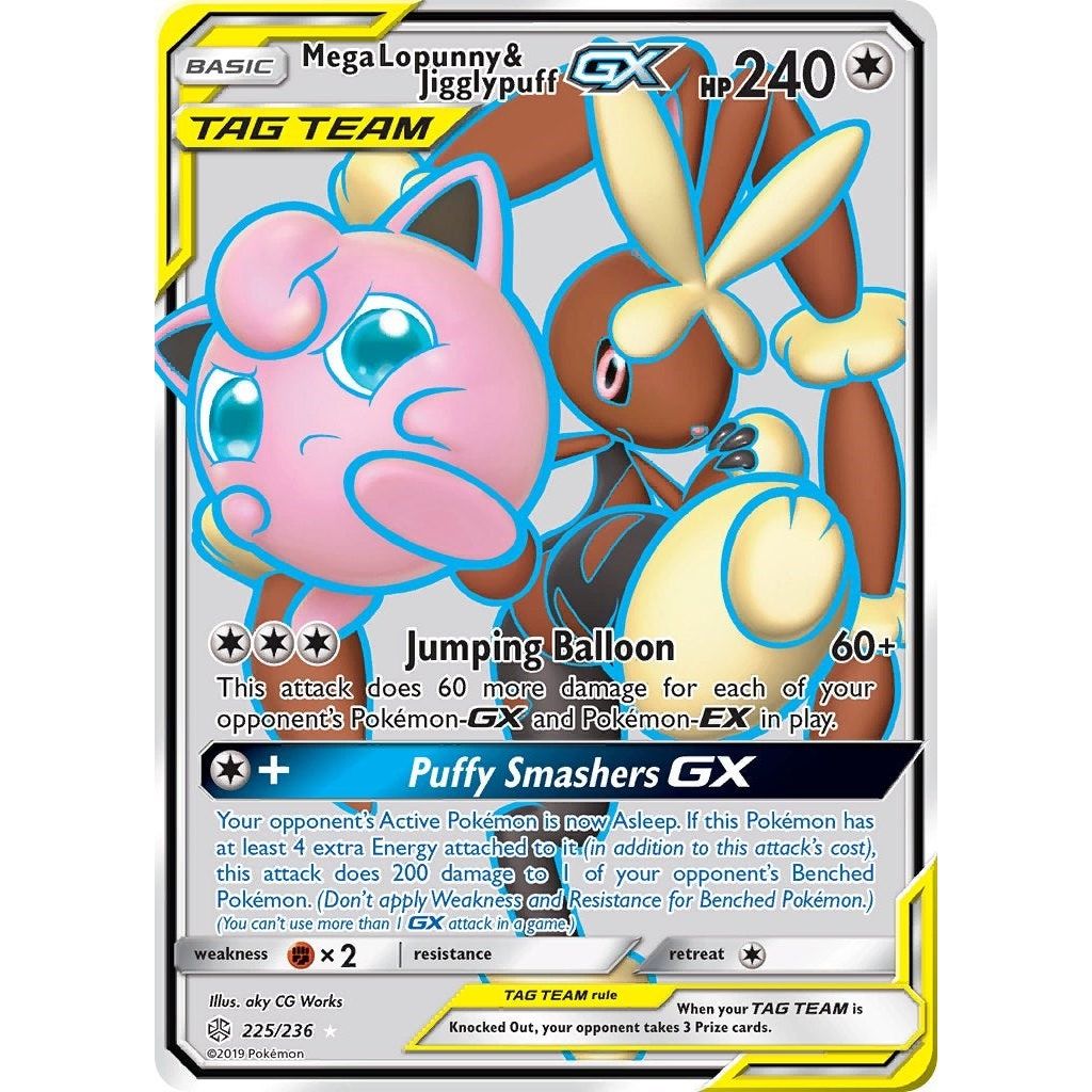 Image for Mega Lopunny & Jigglypuff GX (Full Art) (225/236) (SM12) - Pokemon