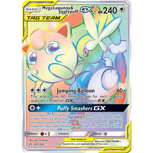 Image for Mega Lopunny & Jigglypuff GX (Secret) (261/236) (SM12) - Pokemon