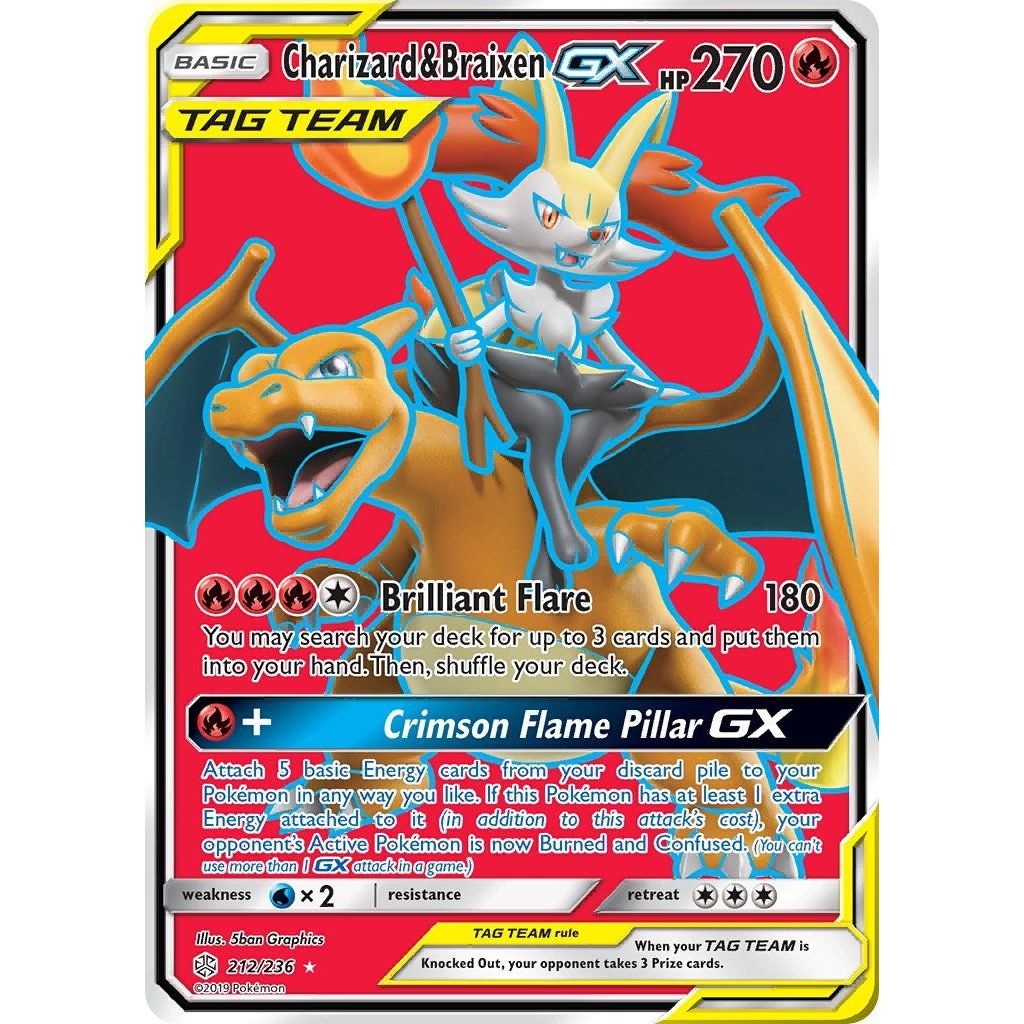 Image for Charizard & Braixen GX (Full Art) (212/236) (SM12) - Pokemon