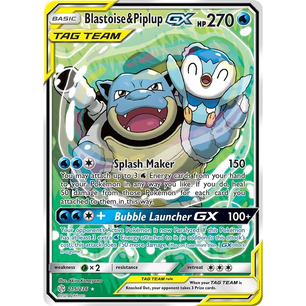 Image for Blastoise & Piplup GX (Alternate Full Art) (215/236) (SM12) - Pokemon