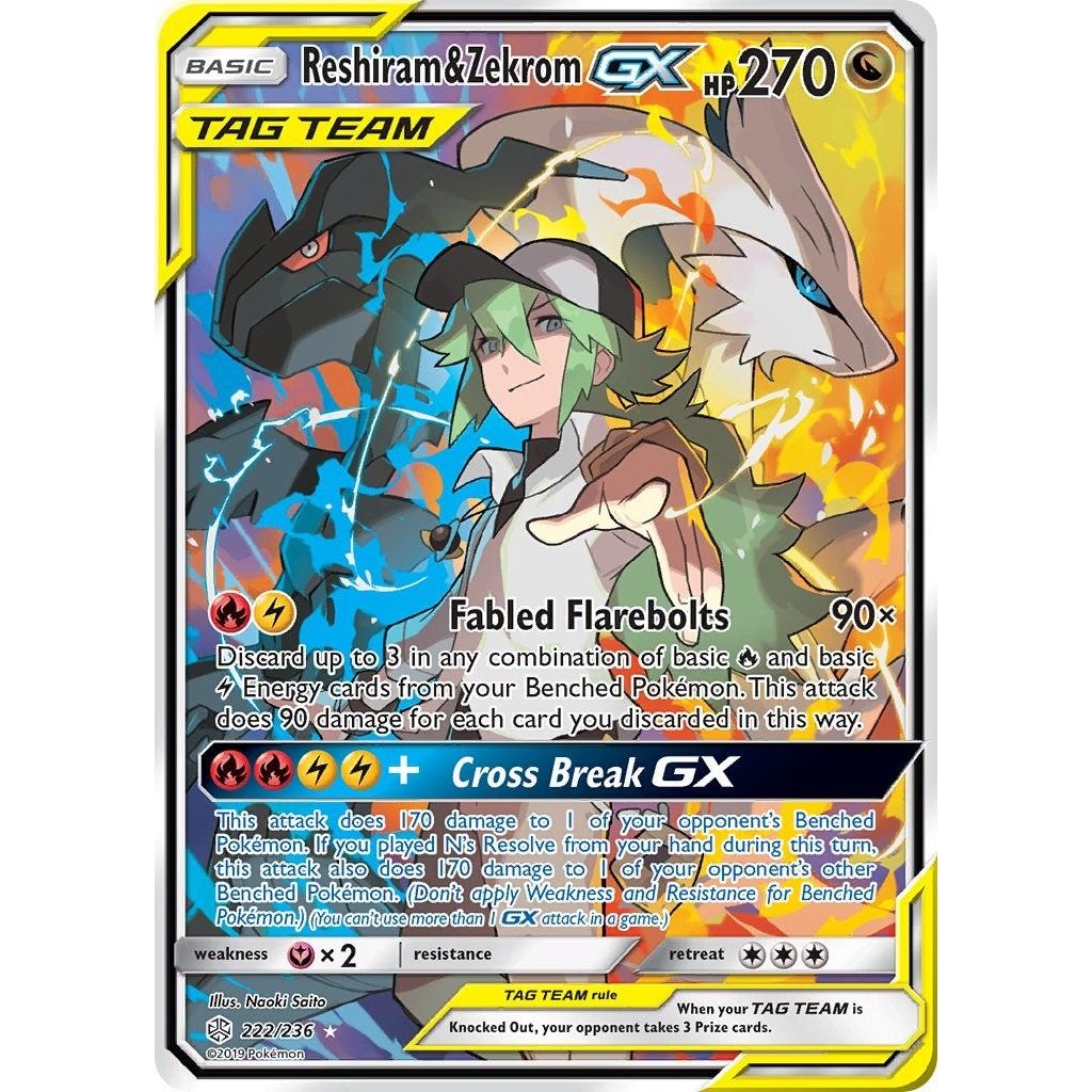 Image for Reshiram & Zekrom GX (Full Art) (222/236) (SM12) - Pokemon
