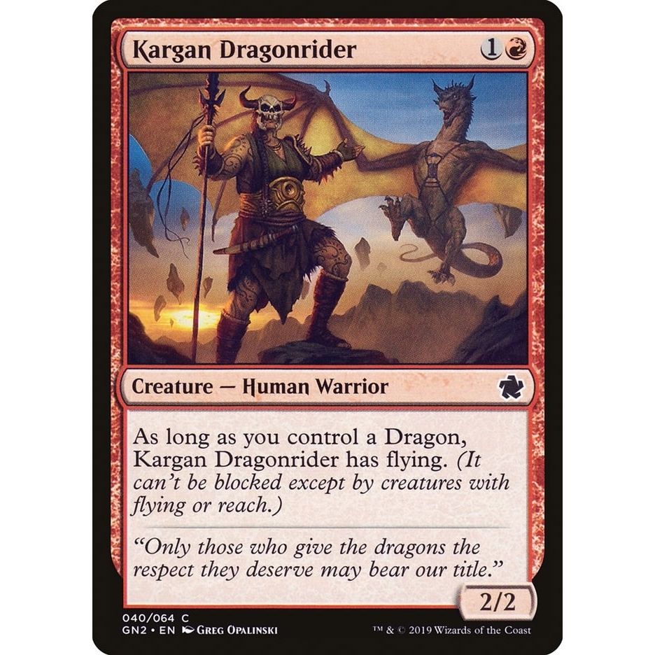 Image for Kargan Dragonrider (40) (GN2) - Magic: The Gathering