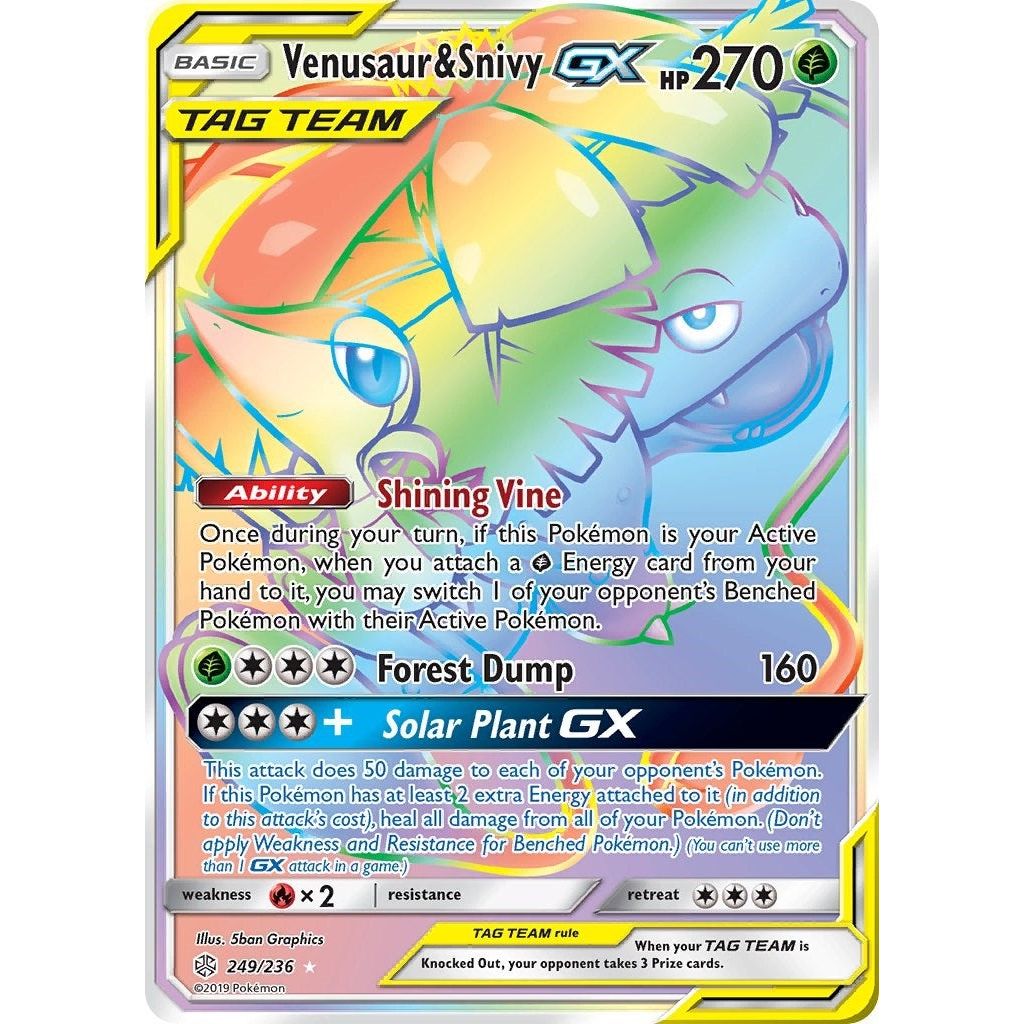Image for Venusaur & Snivy GX (Secret) (249/236) (SM12) - Pokemon