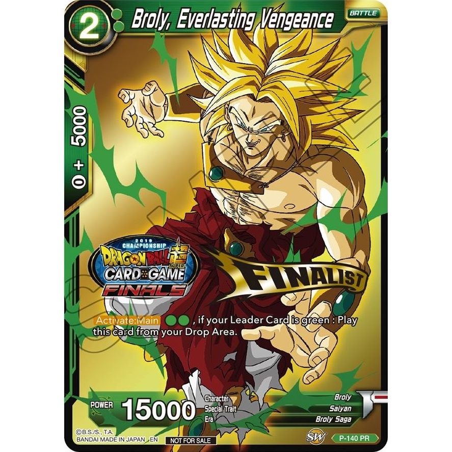 Image for Broly, Everlasting Vengeance (Championship Final 2019) (Finalist) (P-140) (TPR) - Dragon Ball Super: Masters