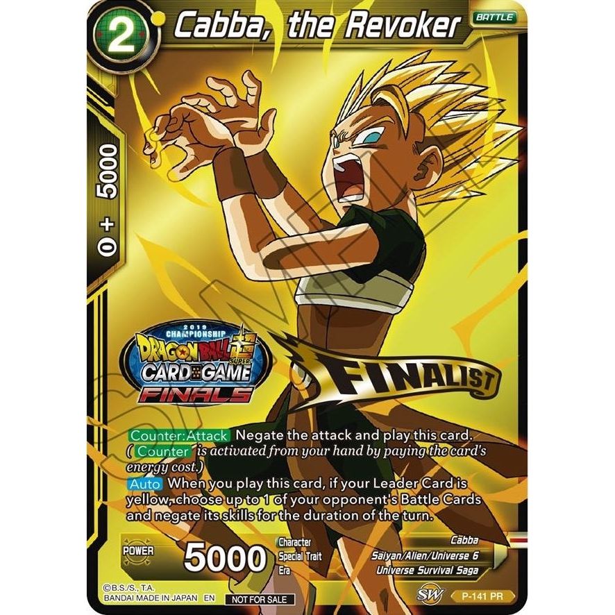 Image for Cabba, the Revoker (Championship Final 2019) (Finalist) (P-141) (TPR) - Dragon Ball Super: Masters