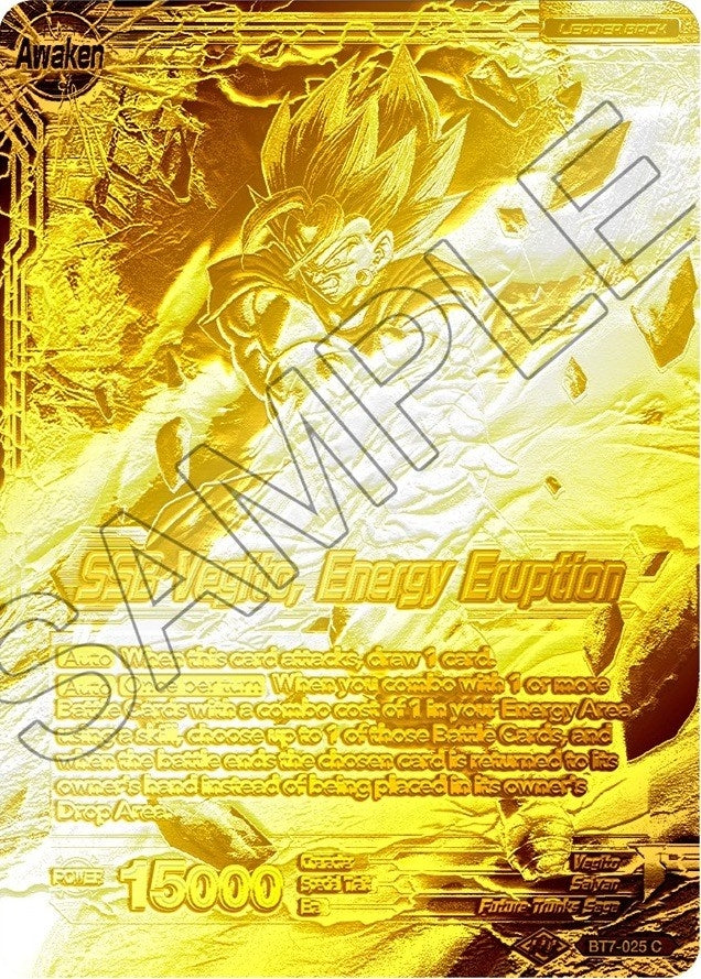 Image for Son Goku & Vegeta // SSB Vegito, Energy Eruption (Championship Final 2019) (Gold Metal Foil) (BT7-025_PR) (TPR) - Dragon Ball Super: Masters