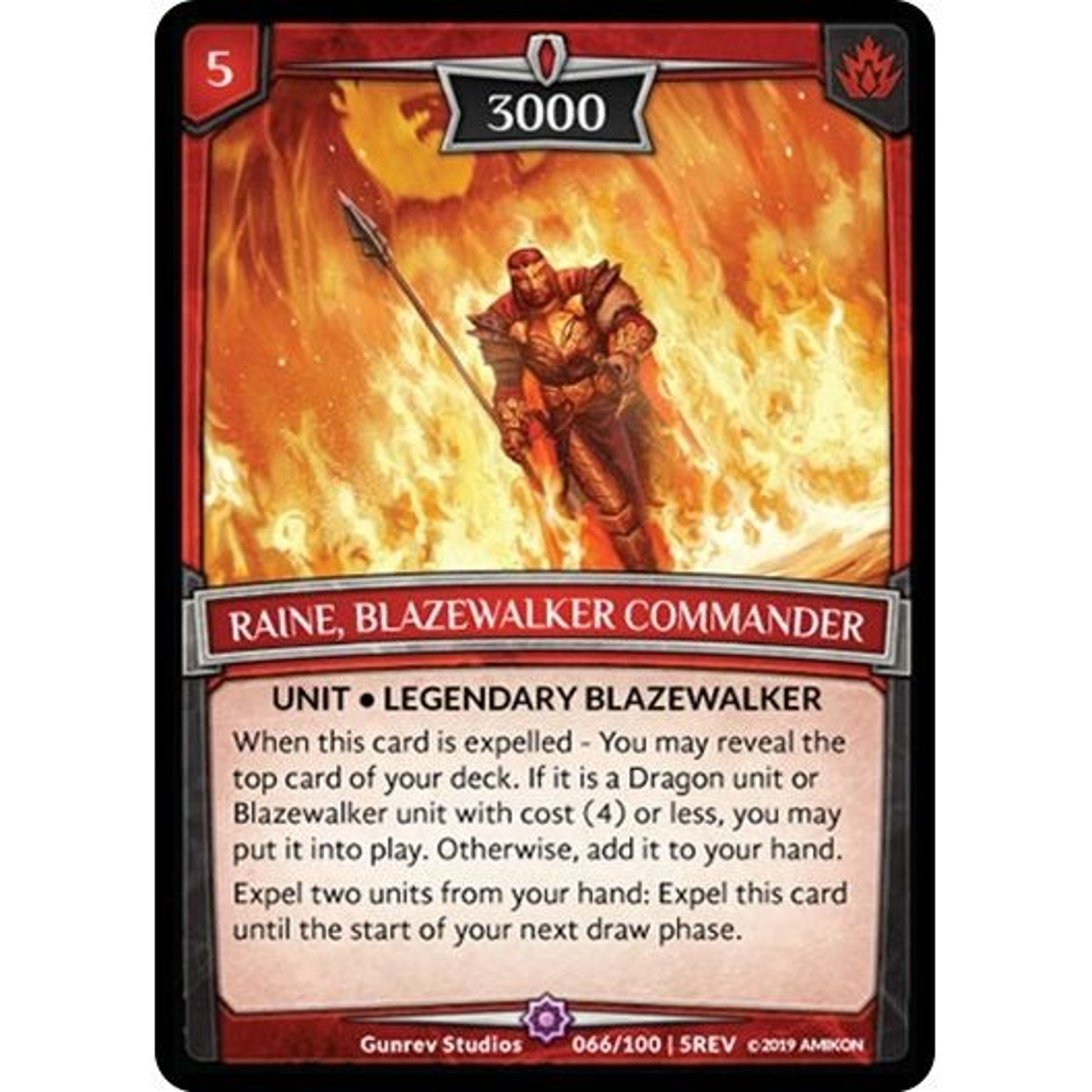 Image for Raine, Blazewalker Commander (66/100 | 5REV) (REV) - Argent Saga TCG