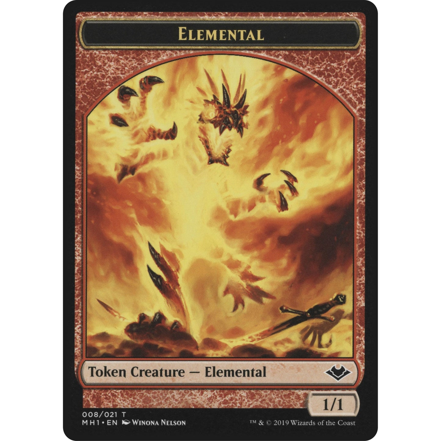 Image for Elemental (008) // Emblem - Wrenn and Six Double-Sided Token (8 // 21) (MH1) - Magic: The Gathering