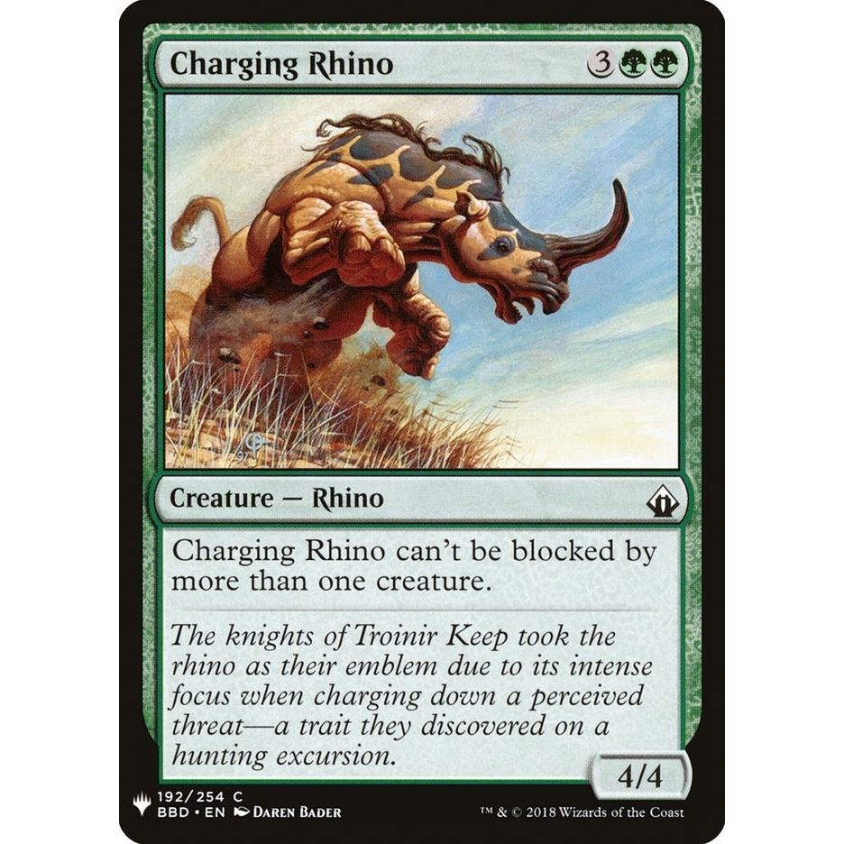 Image for Charging Rhino (192) (LIST) - Magic: The Gathering