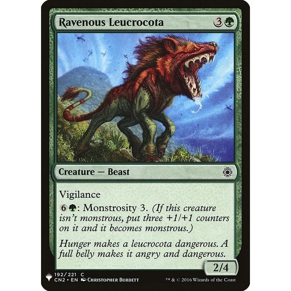 Image for Ravenous Leucrocota (192) (LIST) - Magic: The Gathering