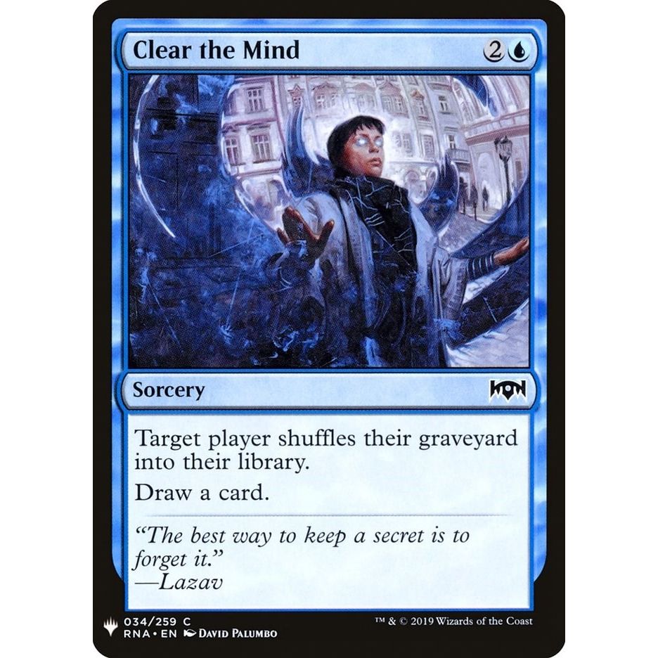 Image for Clear the Mind (34) (LIST) - Magic: The Gathering