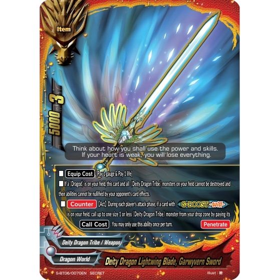 Image for Deity Dragon Lightwing Blade, Garwyvern Sword (S-BT06/0070EN) (S-BT06) - Future Card BuddyFight