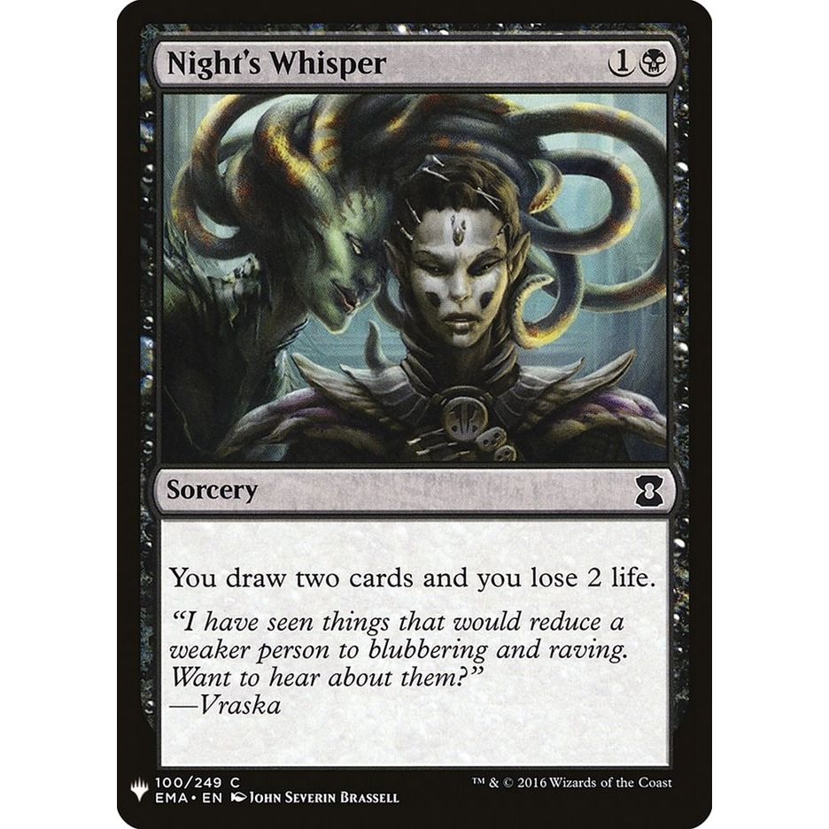 Image for Night's Whisper (100) (LIST) - Magic: The Gathering