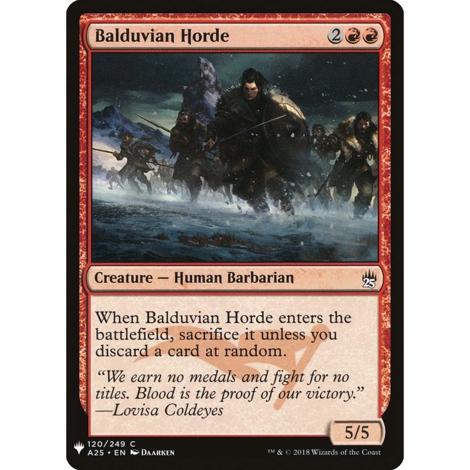 Image for Balduvian Horde (120) (LIST) - Magic: The Gathering