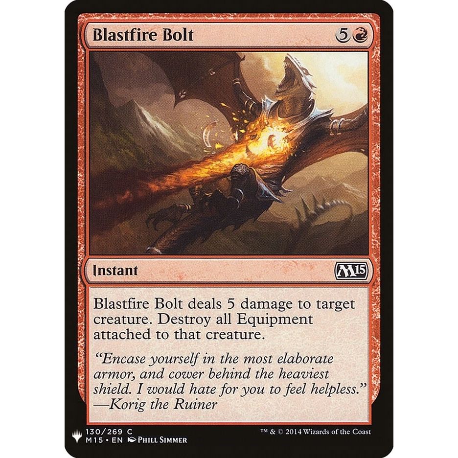 Image for Blastfire Bolt (130) (LIST) - Magic: The Gathering
