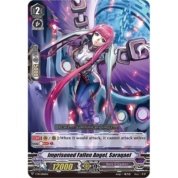 Image for Imprisoned Fallen Angel, Saraqael (RRR Foil) (V-PR/0106EN) (VPR) - Cardfight Vanguard