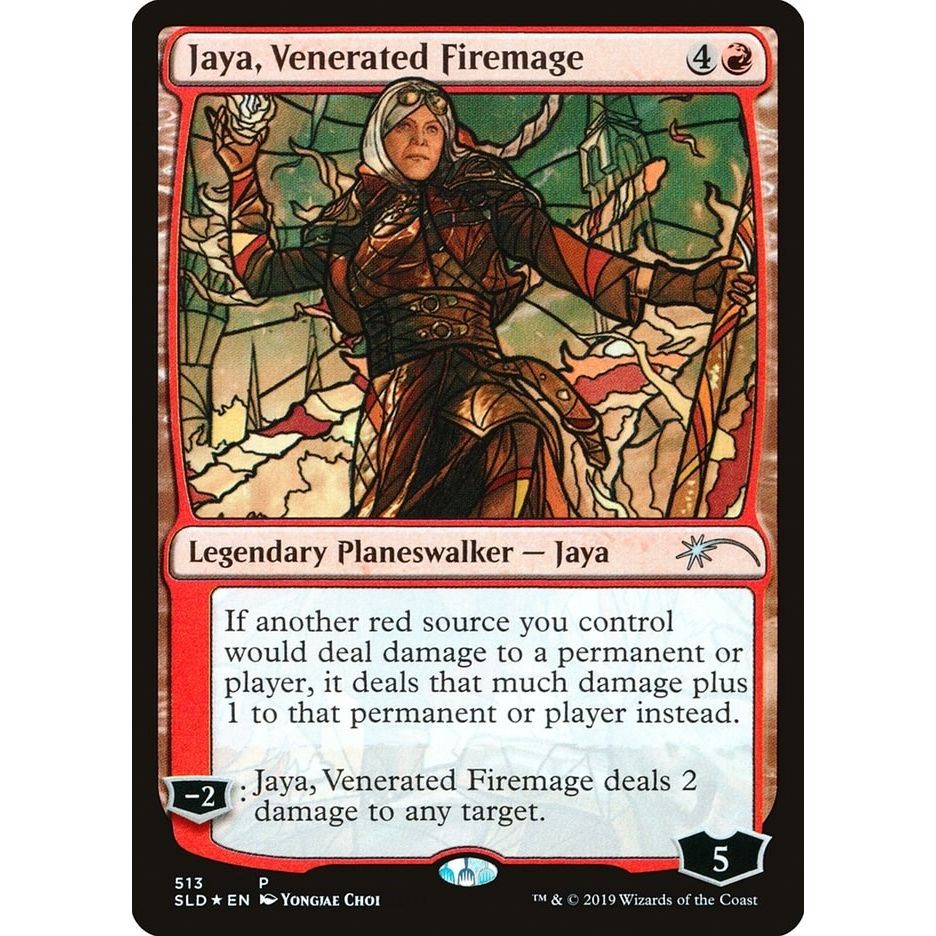 Image for Jaya, Venerated Firemage (Stained Glass) (513) (SLD) - Magic: The Gathering