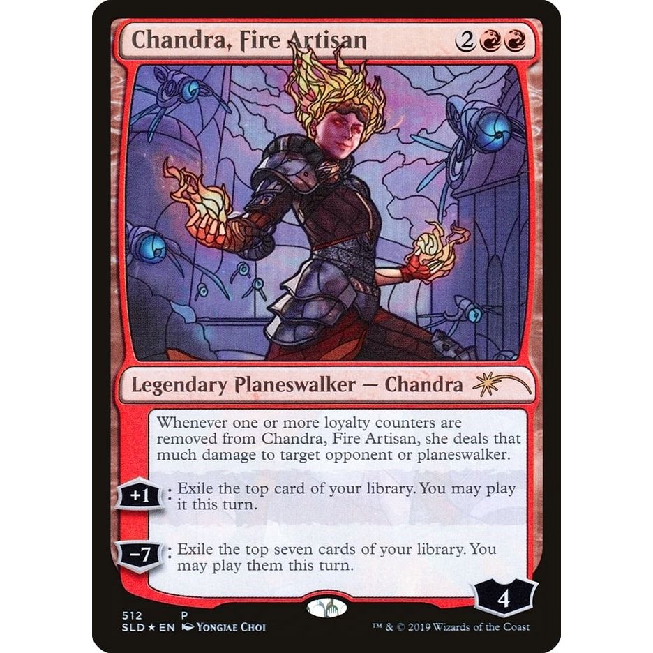 Image for Chandra, Fire Artisan (Stained Glass) (512) (SLD) - Magic: The Gathering