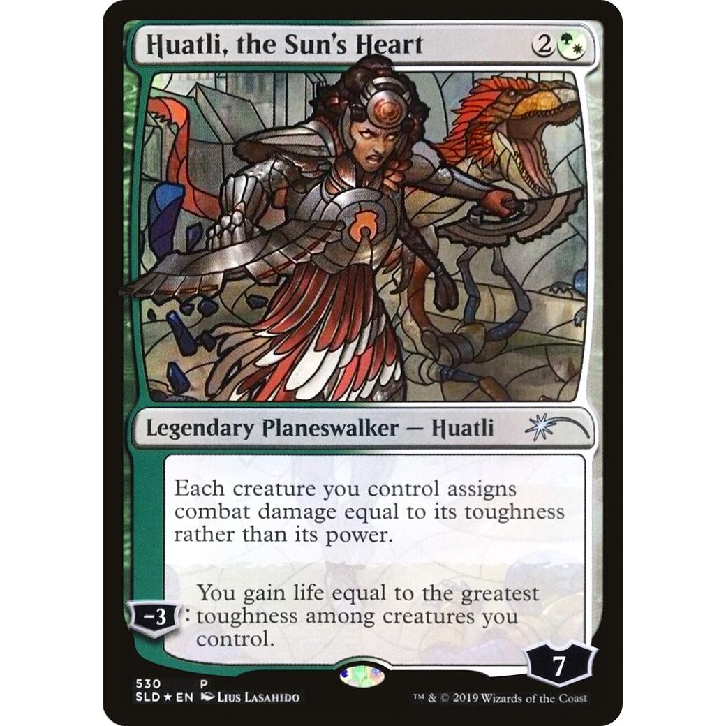 Image for Huatli, the Sun's Heart (Stained Glass) (530) (SLD) - Magic: The Gathering